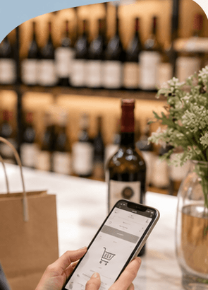 Phone checkout for a no-fee Amster Wine order