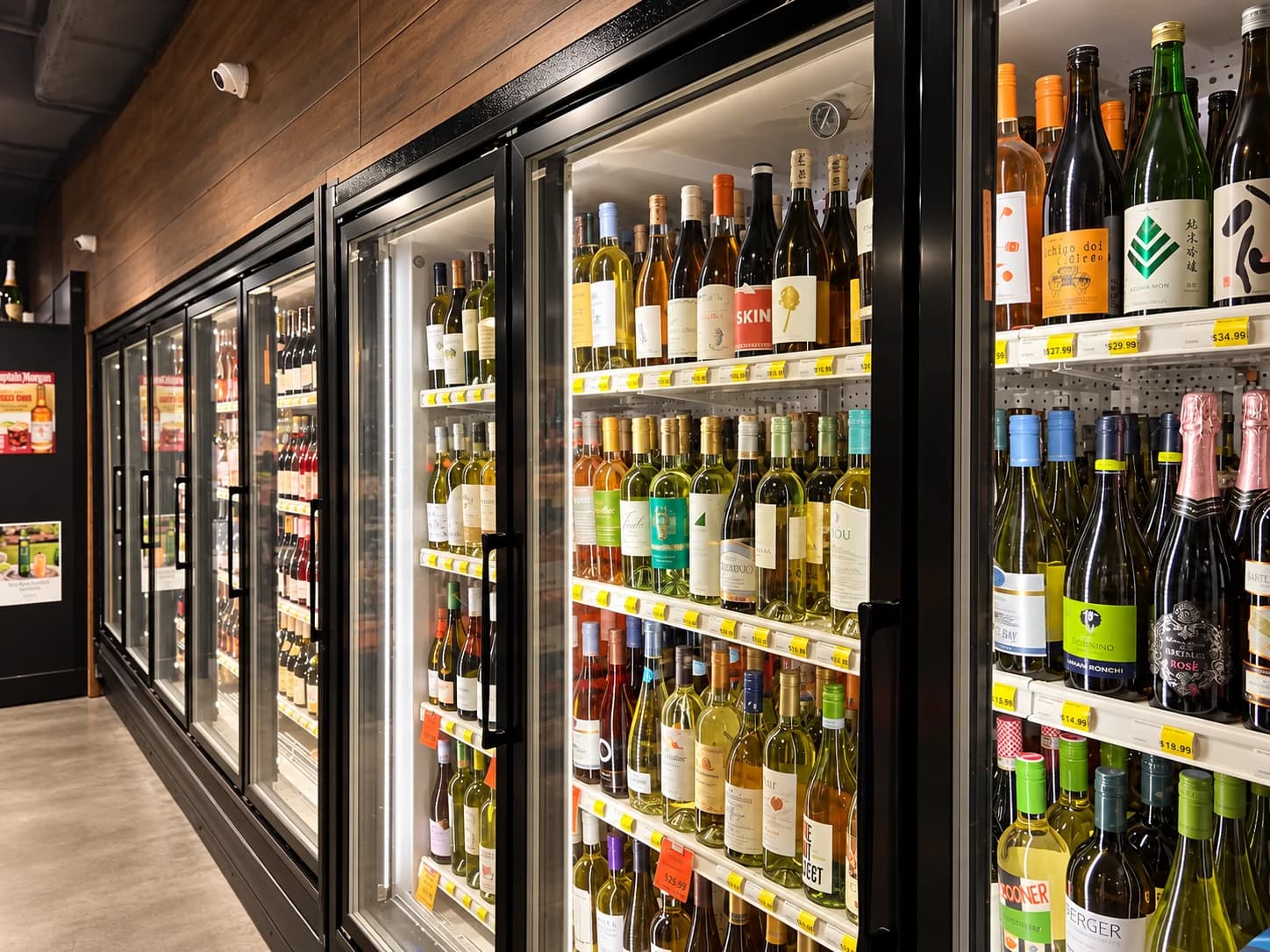 A closer look at the refrigerated wine selection in our Ninth Avenue store.