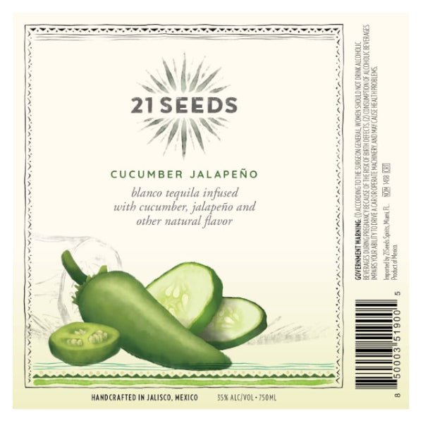 21 Seeds Cucumber Jalapeno 750ml - Amsterwine - Spirits - 21 Seeds