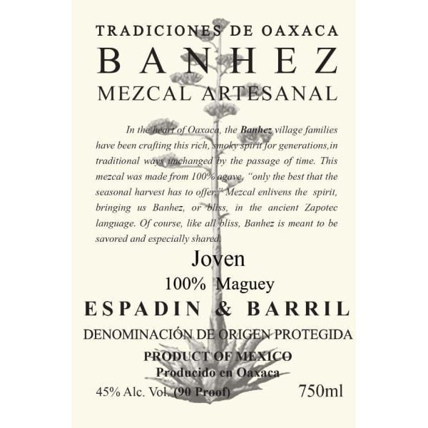 Banhez Ensamble Espadin & Barril Joven Mezcal 1L - Amsterwine - Spirits - Banhez