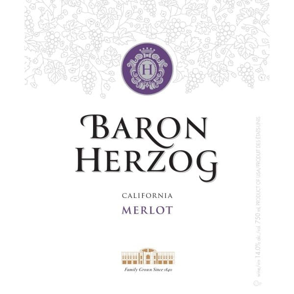 Baron Herzog Merlot 750ml - Amsterwine - Wine - Baron Herzog