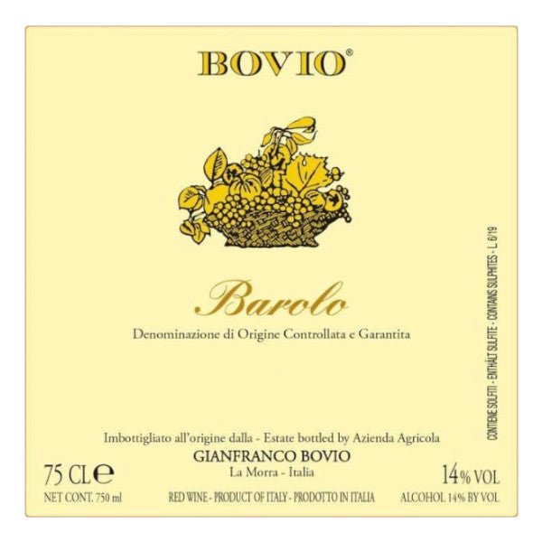 Bovio Barolo 750ml - Amsterwine - Wine - Fiore