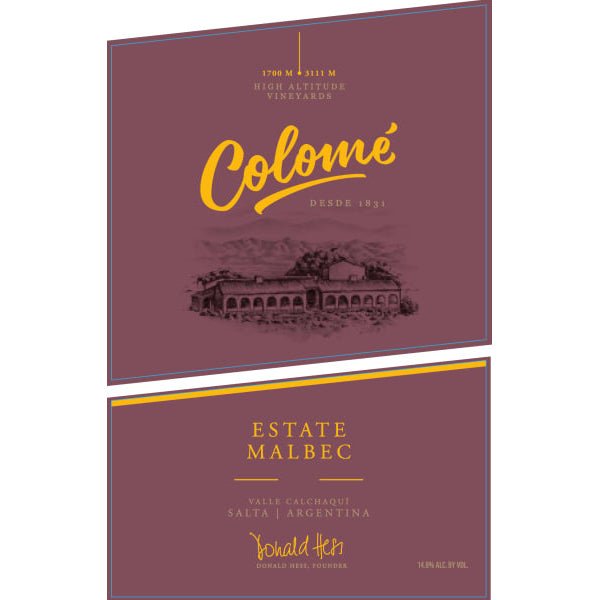 Colome Malbec Estate 750ml - Amsterwine - Wine - Colome