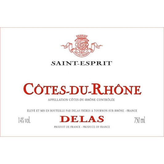 Delas Cotes du Rhone St. Esprit Rouge 750ml - Amsterwine - Wine - Delas