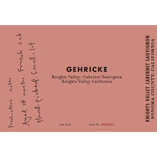 Gehricke Cabernet Sauvignon Knights Valley 750ml - Amsterwine - Wine - Gehricke