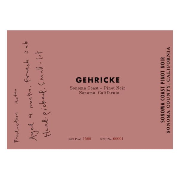 Gehricke Pinot Noir Sonoma Coast 750ml - Amsterwine - Wine - Gehricke