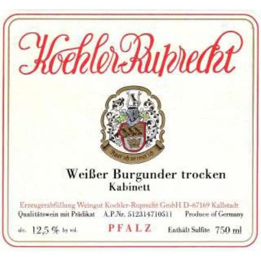 Koehler Ruprecht Riesling Kabinett Trocken Kallstadter 750ml - Amsterwine - Wine - Koehler Ruprecht