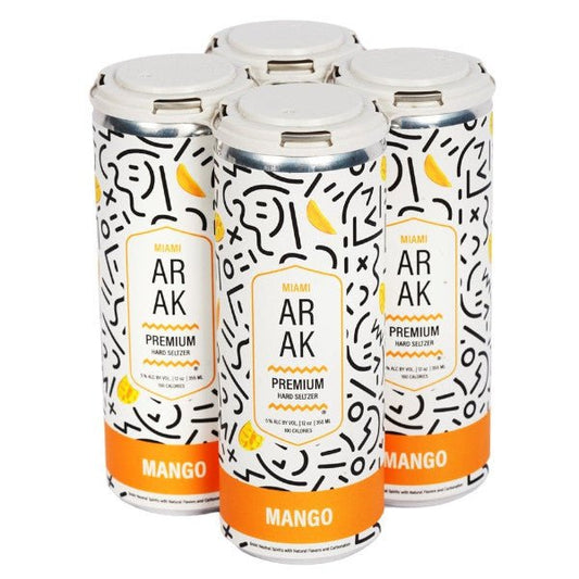 Miami Arak Mango Hard Seltzer 355ml x 4 Cans - Amsterwine - Spirits - Miami Arak