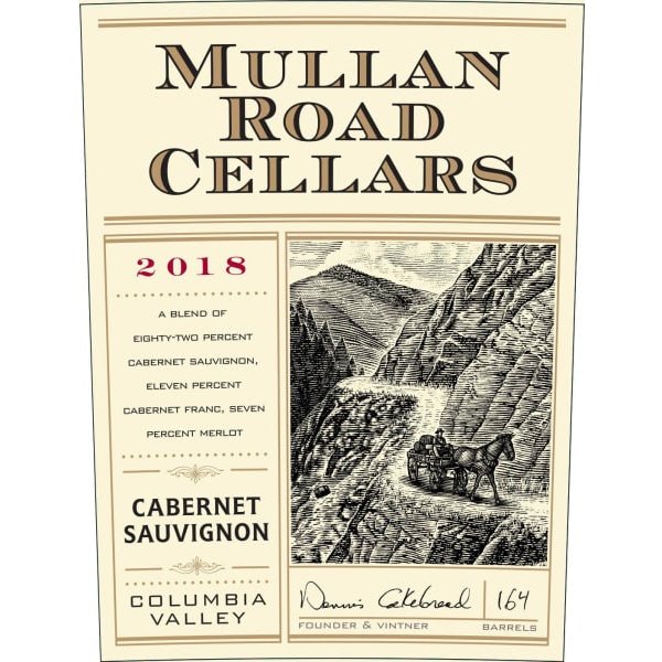 Mullan Road Cellar Cabernet Sauvignon 750ml - Amsterwine - Wine - Mullan Road Cellars