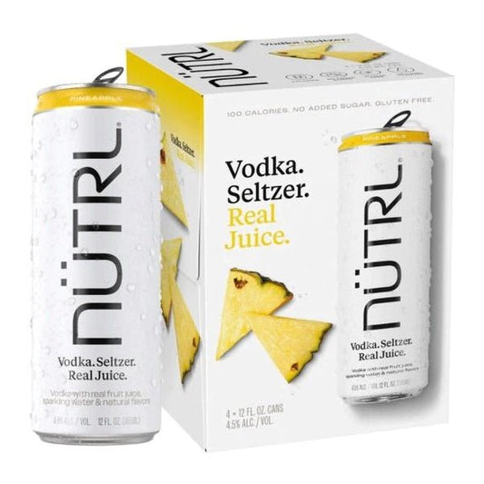 Nutrl Vodka Seltzer Pineapple 355ml x 4 Cans - Amsterwine - Spirits - Nutrl