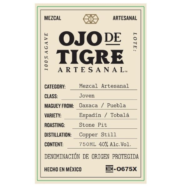 Ojo De tigre Mezcal Joven 1L - Amsterwine - Spirits - Ojo De tigre