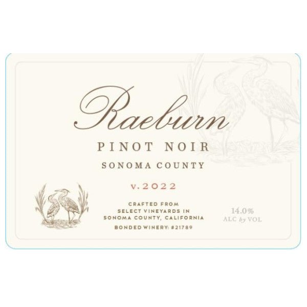 Raeburn Pinot Noir Sonoma 750ml - Amsterwine - Wine - Raeburn