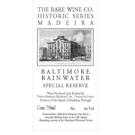 Rare Wine Co. Baltimore Rainwater Special Reserve Madeira 750ml - Amsterwine - Rare Wine Company Historic Series