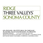 Ridge Three Valleys Red Sonoma 750ml - Amsterwine - Wine - Ridge