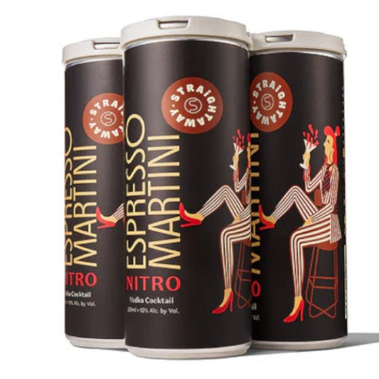 Straightaway Nitro Espresso Martini 250ml x 4 Cans - Amsterwine - Spirits - Straightaway