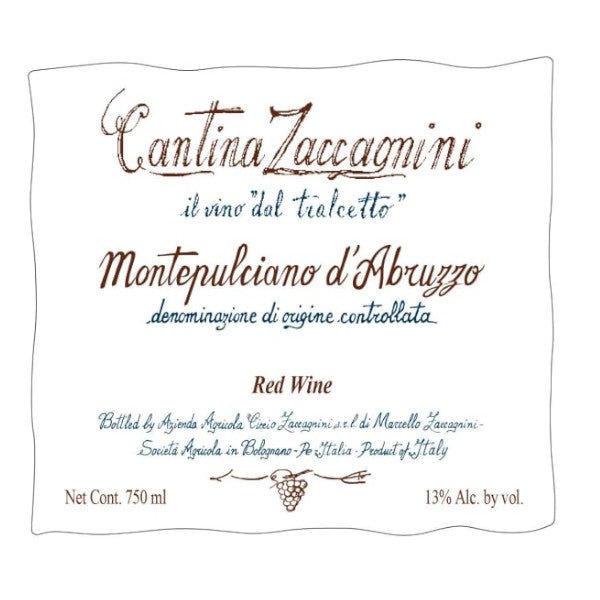 Zaccagnini Montepulciano d'Abruzzo Tralcetto 750ml - Amsterwine - Wine - Zaccagnini Montepulciano