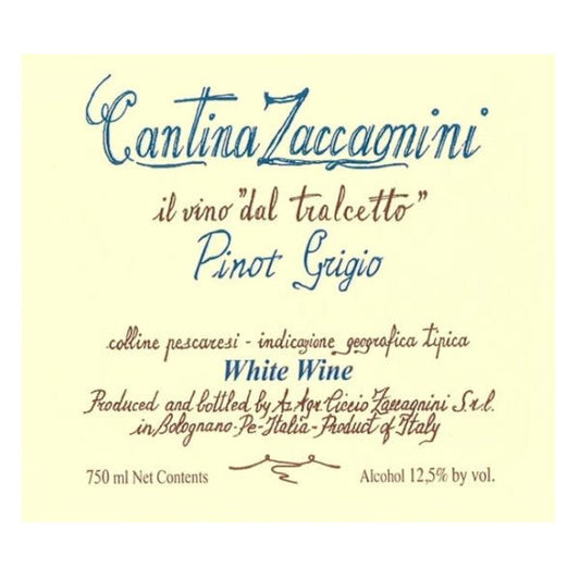Zaccagnini Pinot Grigio Colline Pescaresi 750ML - Amsterwine - Wine - amsterwineny