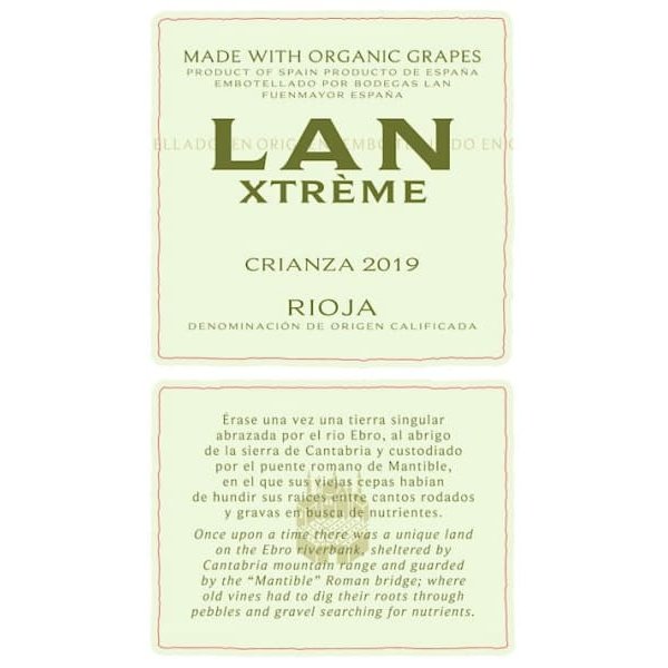 Bodegas LAN Xtreme Ecologico Crianza 750ml - Amsterwine - Wine - Bodegas LAN