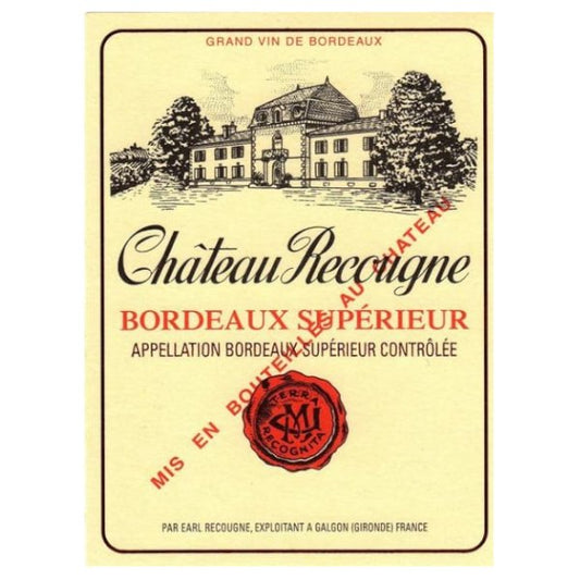 Chateau Recougne Bordeaux Superieur 750ml - Amsterwine - Wine - Chateau Recougne