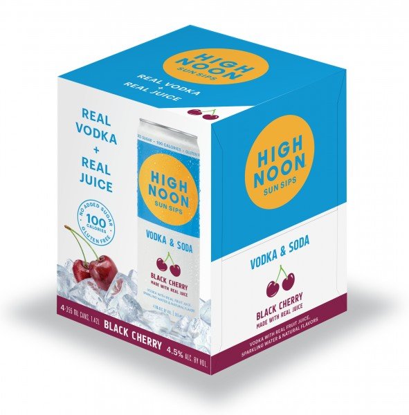 High Noon Hard Seltzer Black Cherry 355ml x 4 Cans - Amsterwine - Spirits - High Noon