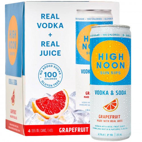 High Noon Hard Seltzer Grapefruit 355ml x 4 Cans - Amsterwine - Spirits - High Noon