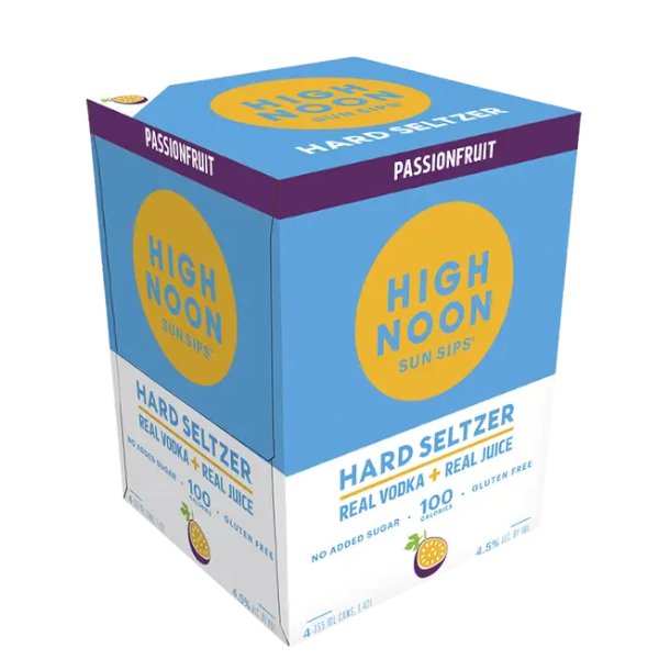 High Noon Hard Seltzer Passionfruit 355ml x 4 Cans - Amsterwine - Spirits - High Noon