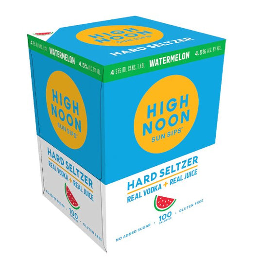 High Noon Hard Seltzer Watermelon 355ml x 4 Cans - Amsterwine - Spirits - High Noon