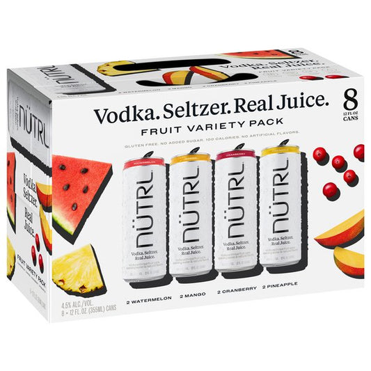 Nutrl Vodka Seltzer Fruit Variety Pack 355ml x 8 Cans - Amsterwine - Spirits - Nutrl