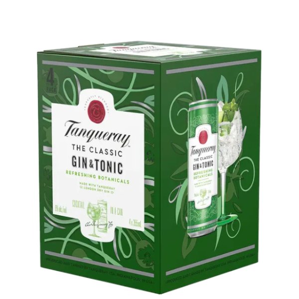 Tanqueray Gin & Tonic 355ml x 4 Cans - Amsterwine - Spirits - Tanqueray