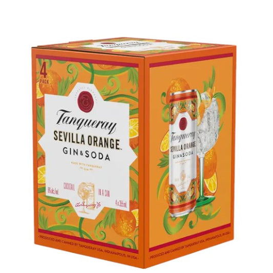 Tanqueray Sevilla Orange Gin & Soda 355ml x 4 Cans - Amsterwine - Spirits - Tanqueray