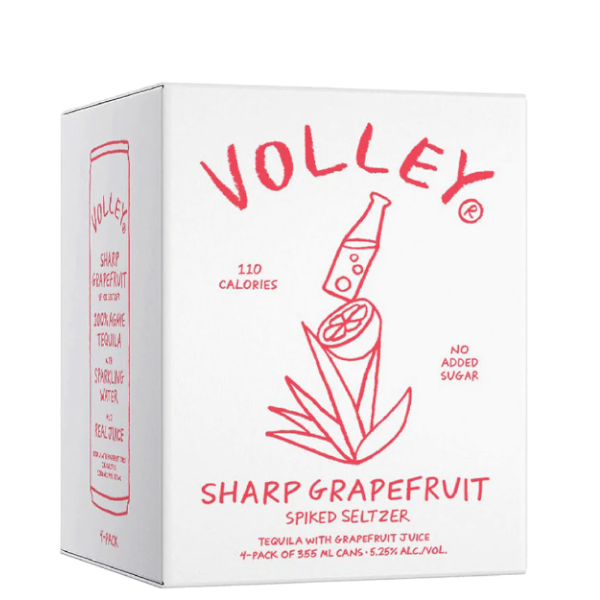 Volley Sharp Grapefruit Spiked Seltzer 355ml x  4 Cans
