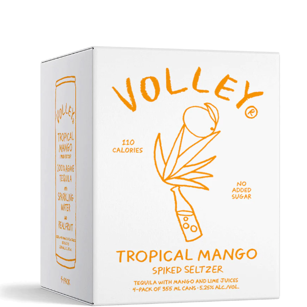 Volley Tropical Mango Spiked Seltzer 355ml x 4 Cans